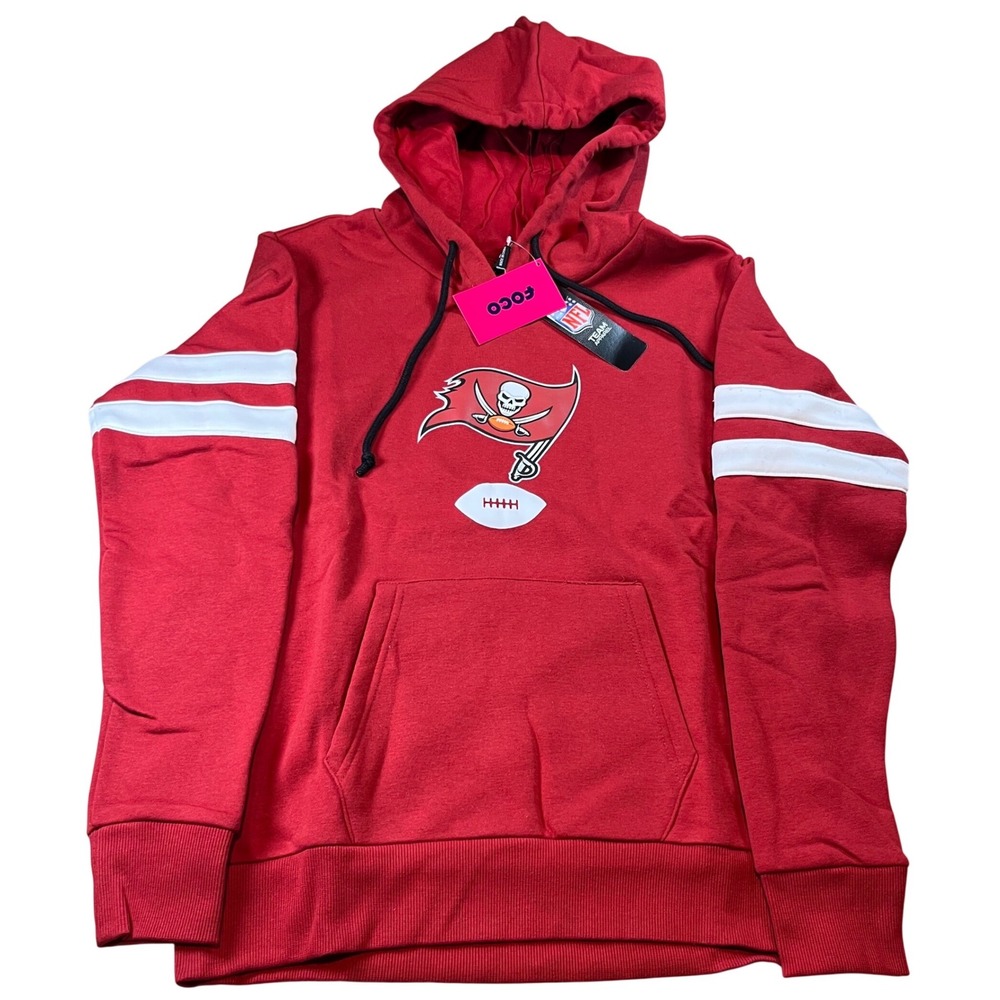 FOCO NFL Tampa Bay Buccaneers Youth Red Pullover Hoodie Sweatshirt Medium NWT